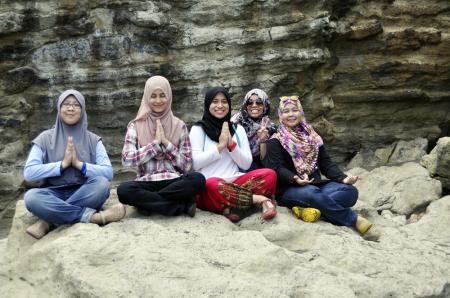 Mrs. Syahirani and Friends at Batu Hiu Hills